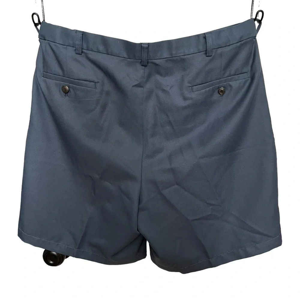 Haggar Men's Pleated Front‎ Chino Shorts Slash Pockets Preppy Teal Size 38